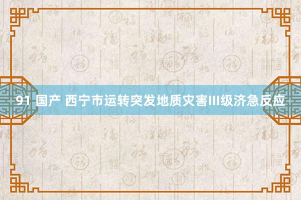 91 国产 西宁市运转突发地质灾害III级济急反应