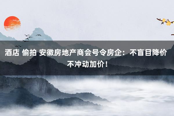 酒店 偷拍 安徽房地产商会号令房企：不盲目降价 不冲动加价！