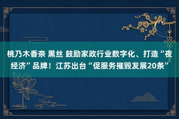 桃乃木香奈 黑丝 鼓励家政行业数字化、打造“夜经济”品牌！江苏出台“促服务摧毁发展20条”