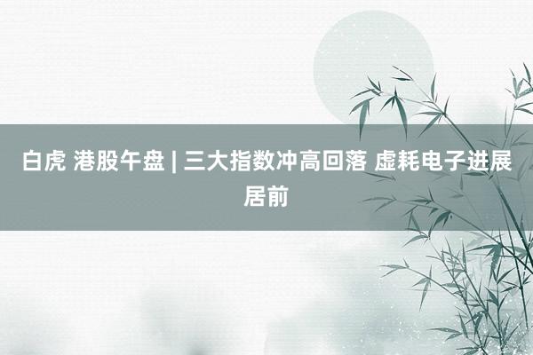 白虎 港股午盘 | 三大指数冲高回落 虚耗电子进展居前